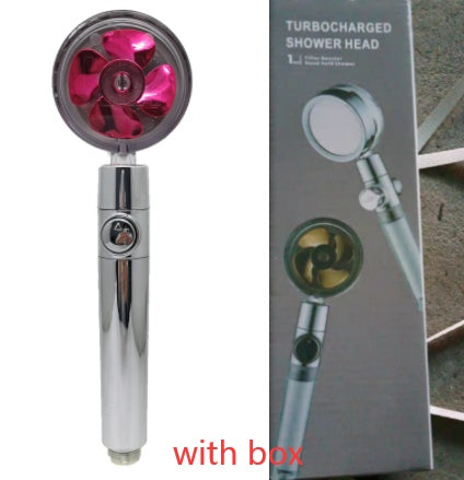 Ducha de hélice de mano turboalimentado con filtro e interruptor de pausa, ventilador turbo giratorio de 360 grados, ducha de alta presión, fácil de instalar