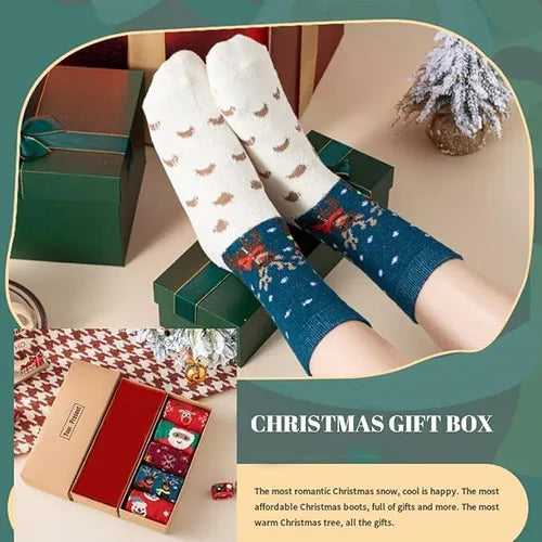Pack 5 Pares Calcetines Navideños, Calcetas Navidad