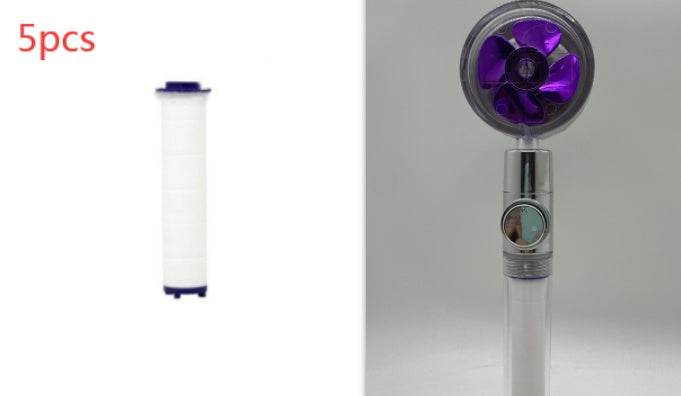 Ducha de hélice de mano turboalimentado con filtro e interruptor de pausa, ventilador turbo giratorio de 360 grados, ducha de alta presión, fácil de instalar