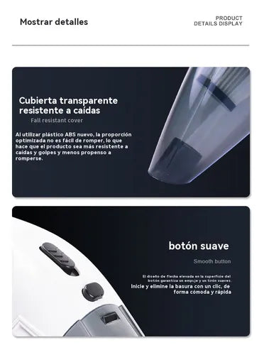 Aspirador de auto inalámbrico de limpieza potente.