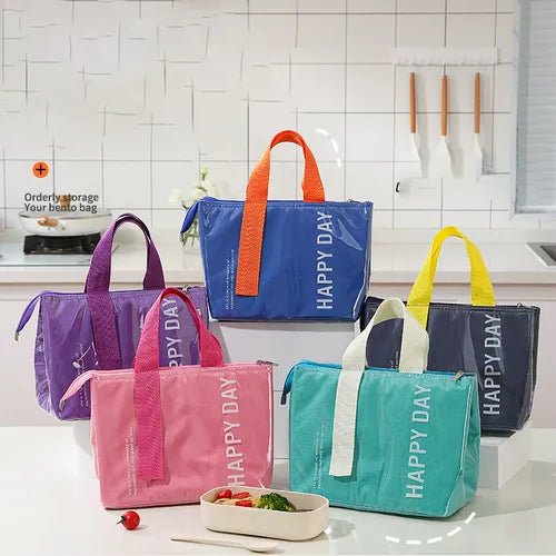 Bolso térmico de almuerzo forrado de aluminio espesado.