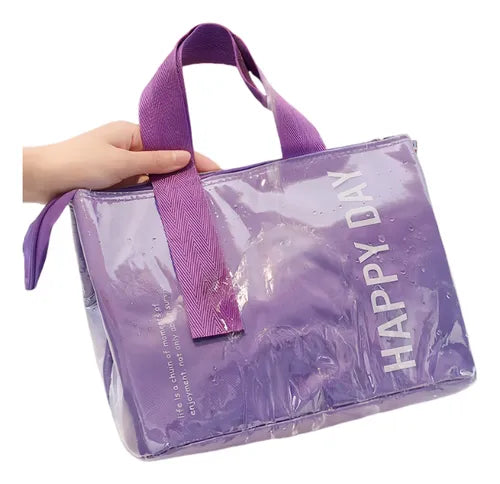 Bolso térmico de almuerzo forrado de aluminio espesado.