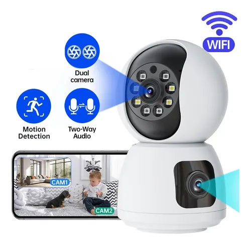 Cámara de vigilancia wifi hd móvil visión nocturna remota.