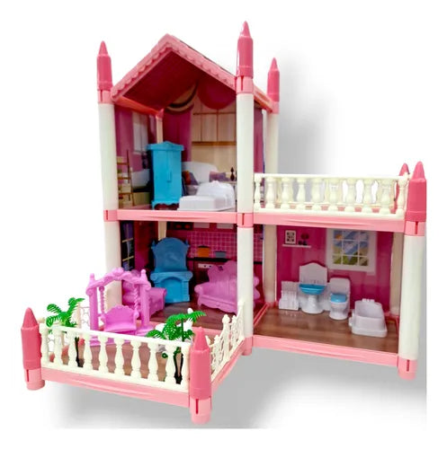 Casa de muñecas tipo castillo de 1 habitación con accesorios (pequeña)
