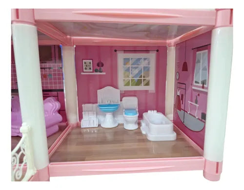 Casa de muñecas tipo castillo de 1 habitación con accesorios (pequeña)