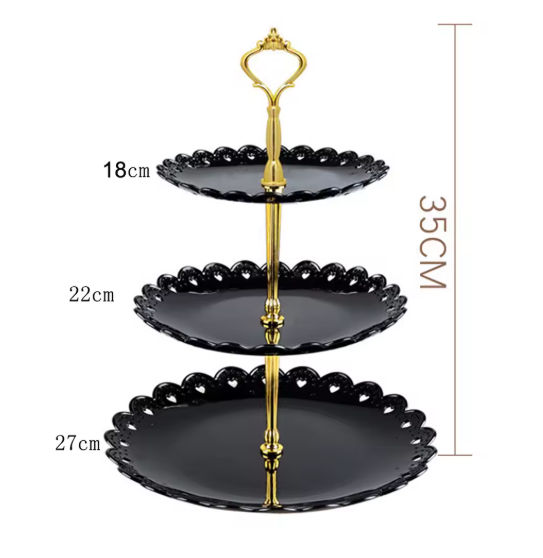 Base De Pastelería Plato De Exhibición De Postre Y Diseño Negro