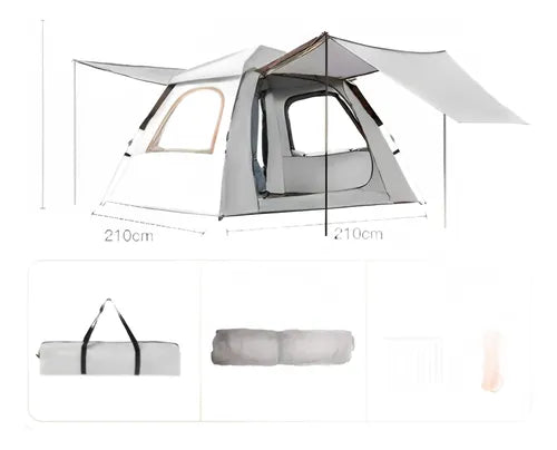 Carpa con toldo para camping 240x240x160cm.