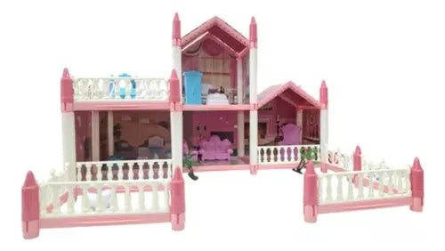 Casita castillo de muñecas con muebles pequeña.