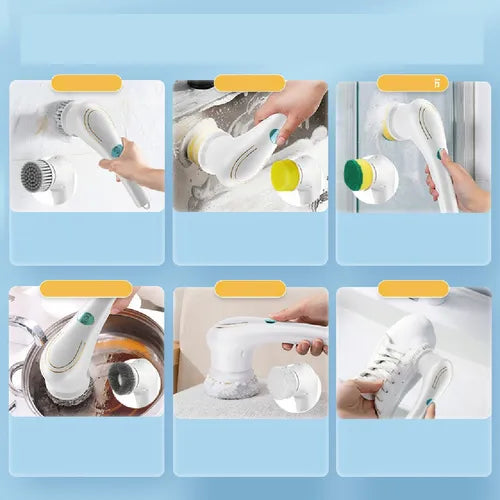 Cepillo de limpieza eléctrico para cocina, baño y hogar.