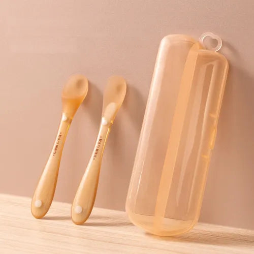 Set de cuchara de silicona para bebés.