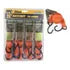 Set Kit Juego Eslinga Cinta Amarre Ratchet 4 Piezas Color Naranja