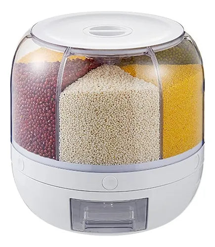 Dispensador giratorio para arroz-granos-cereal.