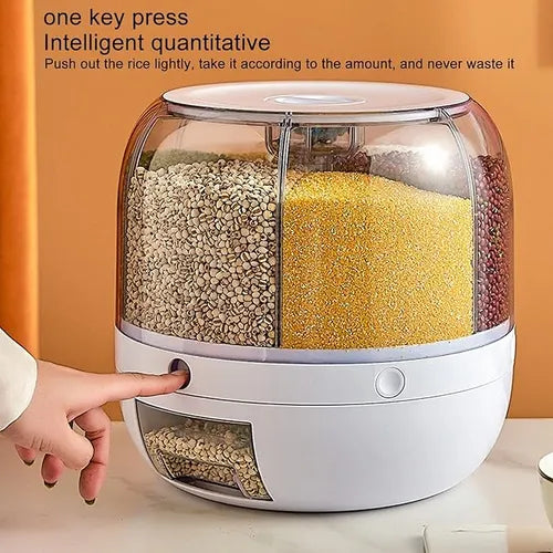 Dispensador giratorio para arroz-granos-cereal.