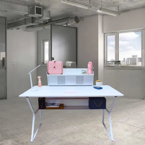 Escritorio con estante blanco 140cm.