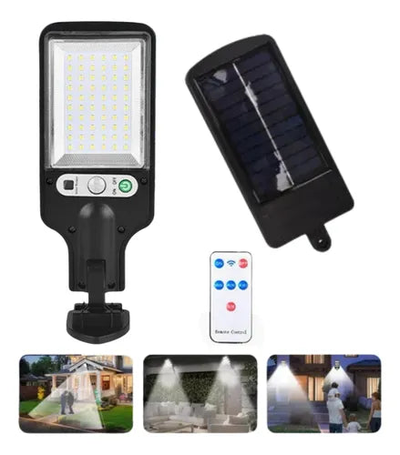 Foco solar maxwell led exterior sensor movimiento exterior negro.