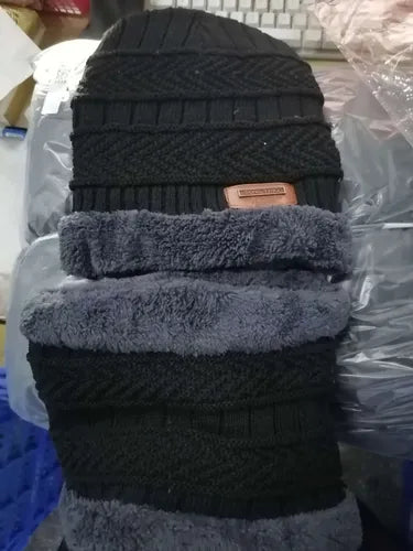 Gorro bufanda tejido térmico.