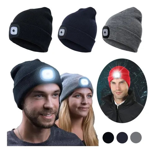 Gorro de invierno con luz led unisex.