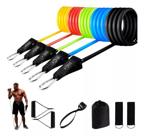 Juego de bandas de resistencia para guía de engranaje.