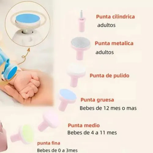 Lima pulidora corta uñas bebé.