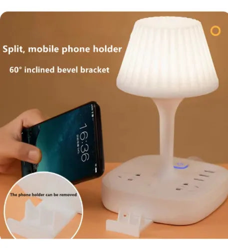 Lámpara de mesa con enchufe con usb.