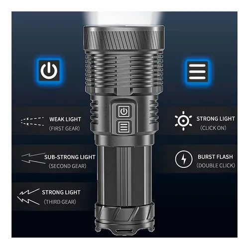 Linterna led táctica recargable.