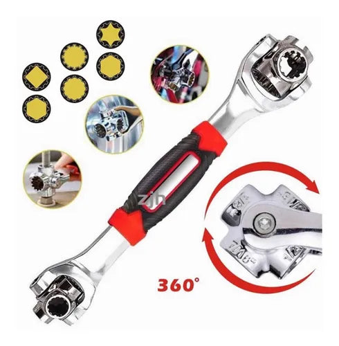 Llave multifuncional portátil 48 en 1 con rotación 360°.