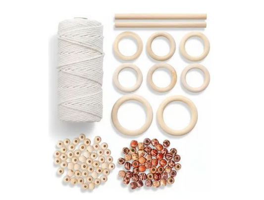 Kit Macrame + Cordón Algodón Peinado 3mm 100 Metros