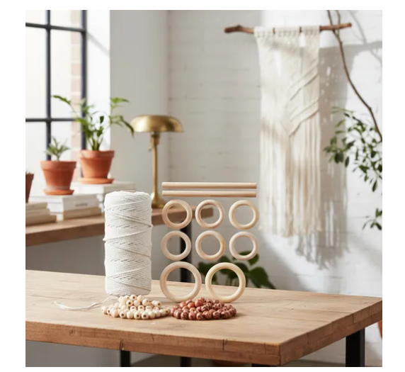 Kit Macrame + Cordón Algodón Peinado 3mm 100 Metros