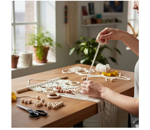 Kit Macrame + Cordón Algodón Peinado 3mm 100 Metros