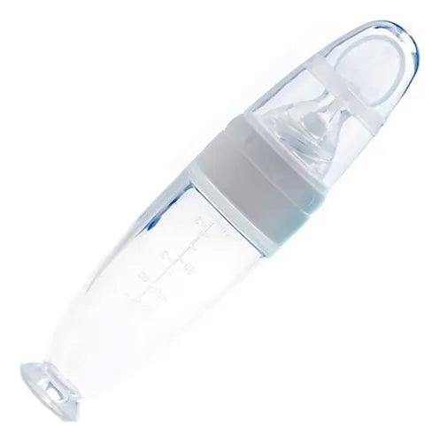 Mamadera de silicona para bebés de colores.