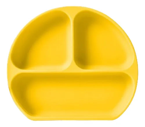 Plato de cena de silicona para niños.