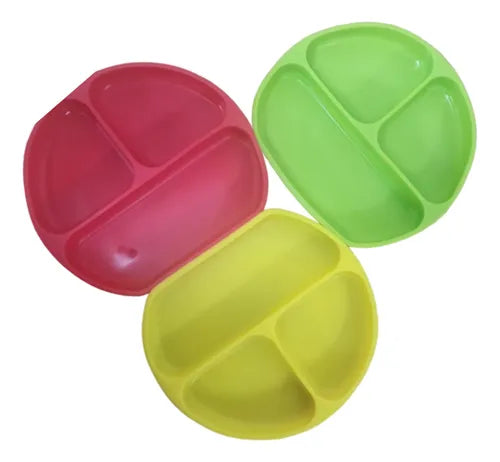 Plato de cena de silicona para niños.