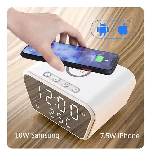 Reloj despertador cargador inalámbrico.
