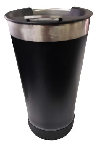 Vaso portátil bluetooth con música y abridor.