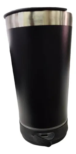 Vaso portátil bluetooth con música y abridor.
