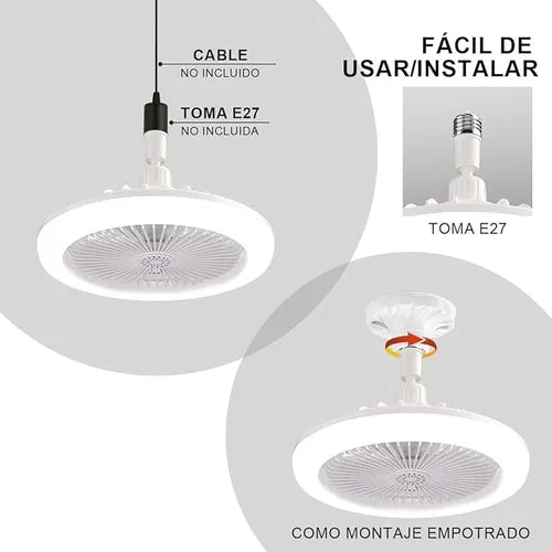 Ventilador de techo y luz led.