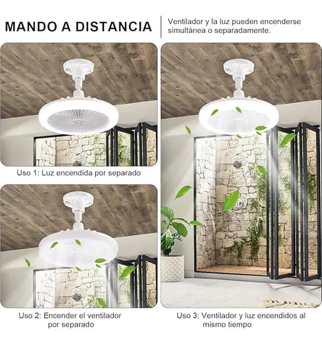 Ventilador de techo y luz led.