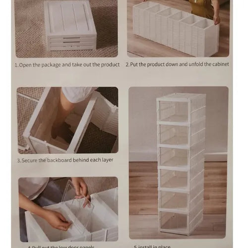 Zapatero de una fila de seis niveles.