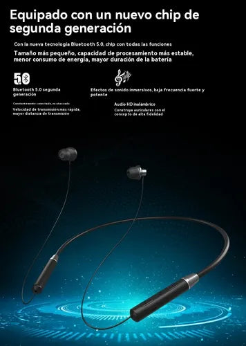 Auriculares deportivos con bluetooth inalámbricos.