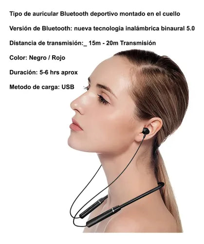 Auriculares deportivos con bluetooth inalámbricos.
