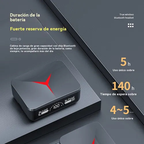 Auriculares inalámbricos bluetooth con luz led.