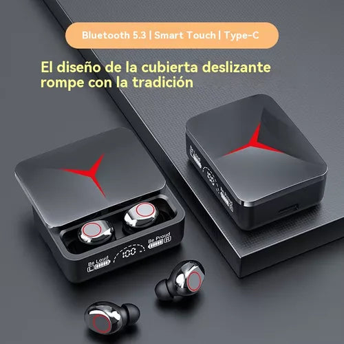 Auriculares inalámbricos bluetooth con luz led.