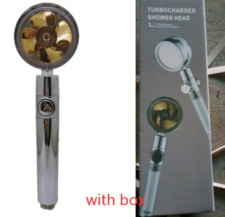 Ducha de hélice de mano turboalimentado con filtro e interruptor de pausa, ventilador turbo giratorio de 360 grados, ducha de alta presión, fácil de instalar
