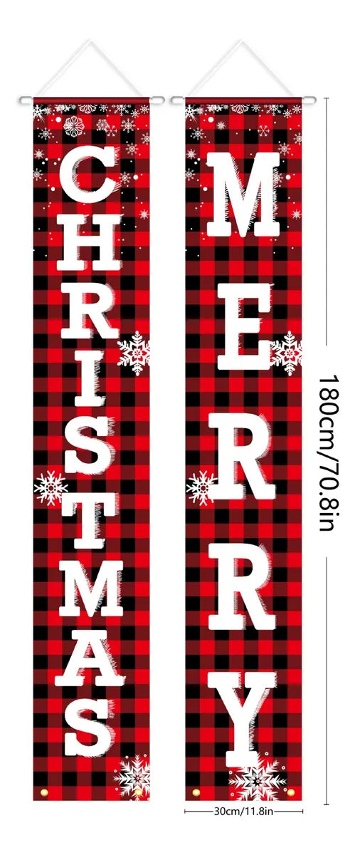 Feliz Navidad Banner Decoración Puerta Cortina Navidad Copla