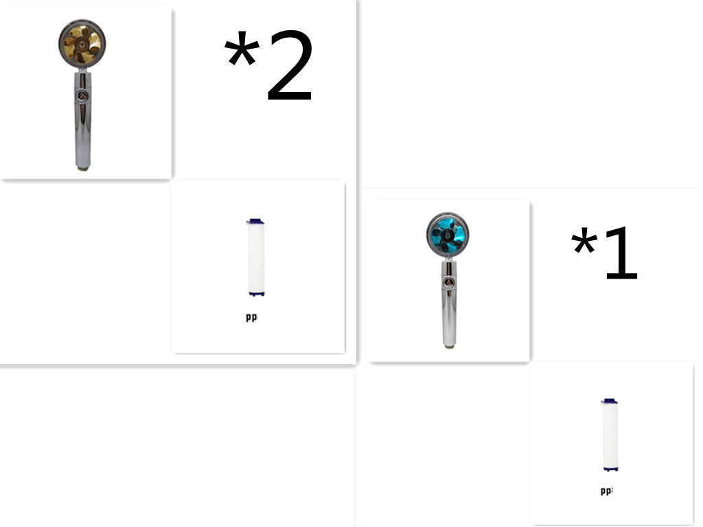 Ducha de hélice de mano turboalimentado con filtro e interruptor de pausa, ventilador turbo giratorio de 360 grados, ducha de alta presión, fácil de instalar