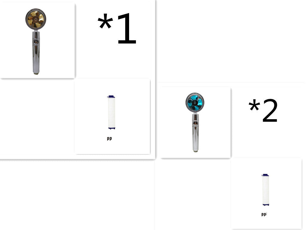 Ducha de hélice de mano turboalimentado con filtro e interruptor de pausa, ventilador turbo giratorio de 360 grados, ducha de alta presión, fácil de instalar