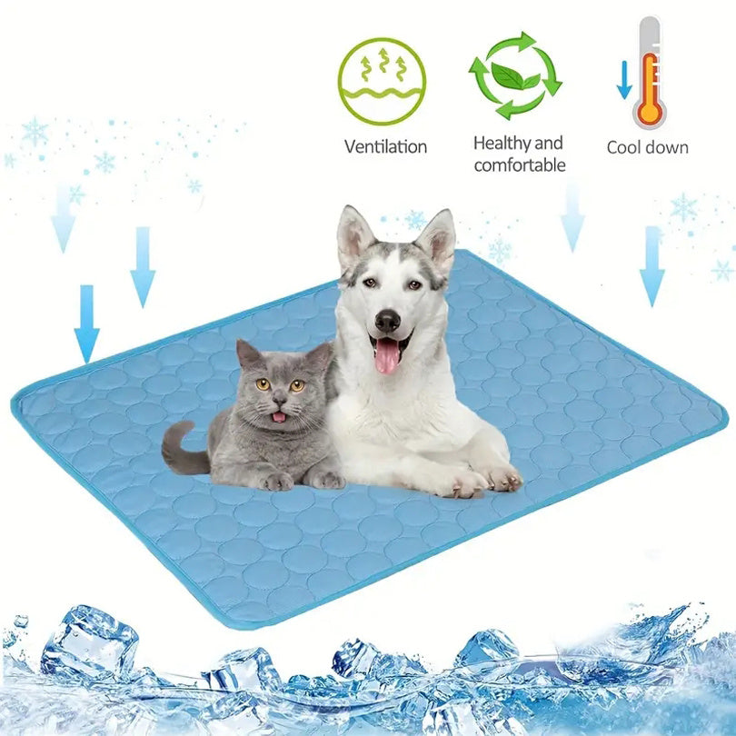 Alfombrilla de refrigeración mejorada para perros y gatos, gruesa, lavable, no tóxica, plegable y antideslizante, alfombrilla de refrigeración para perros en interiores, exteriores, automóvil