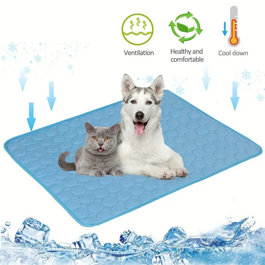 Alfombrilla de refrigeración mejorada para perros y gatos, gruesa, lavable, no tóxica, plegable y antideslizante, alfombrilla de refrigeración para perros en interiores, exteriores, automóvil