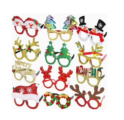 12 Unidades Gafas De Navidad Para Decoración De Fiestas