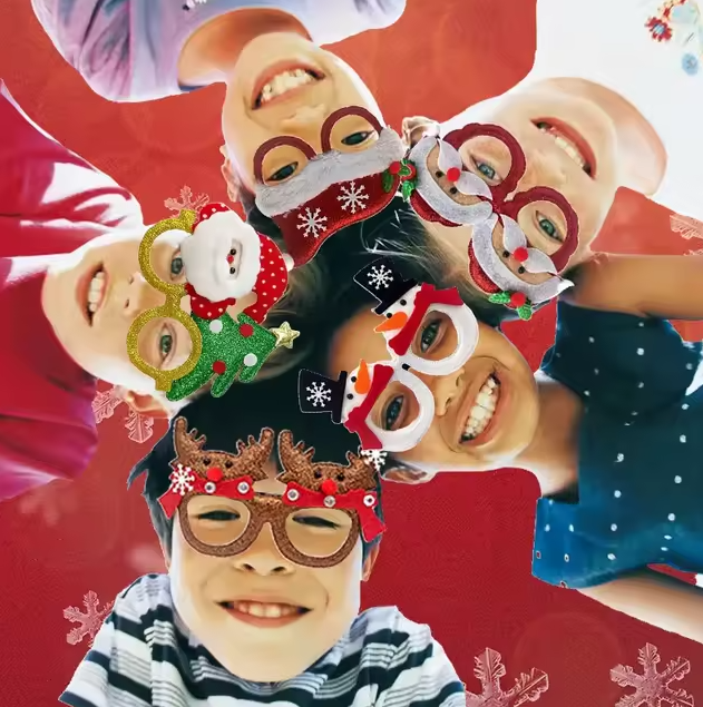 12 Unidades Gafas De Navidad Para Decoración De Fiestas
